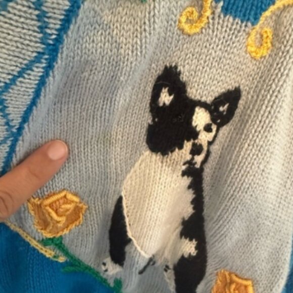 Storybook Knits Blue Boston Terrier Sweater - Picture 2 of 6